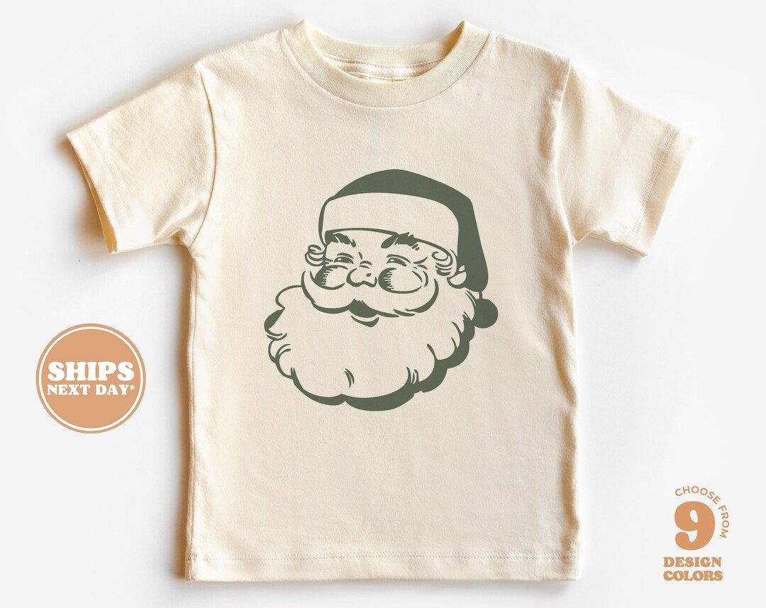 Toddler Christmas Shirt - Santa Kids Christmas Shirt - Holiday Natural Infant, Toddler & Youth Te... | Etsy (US)