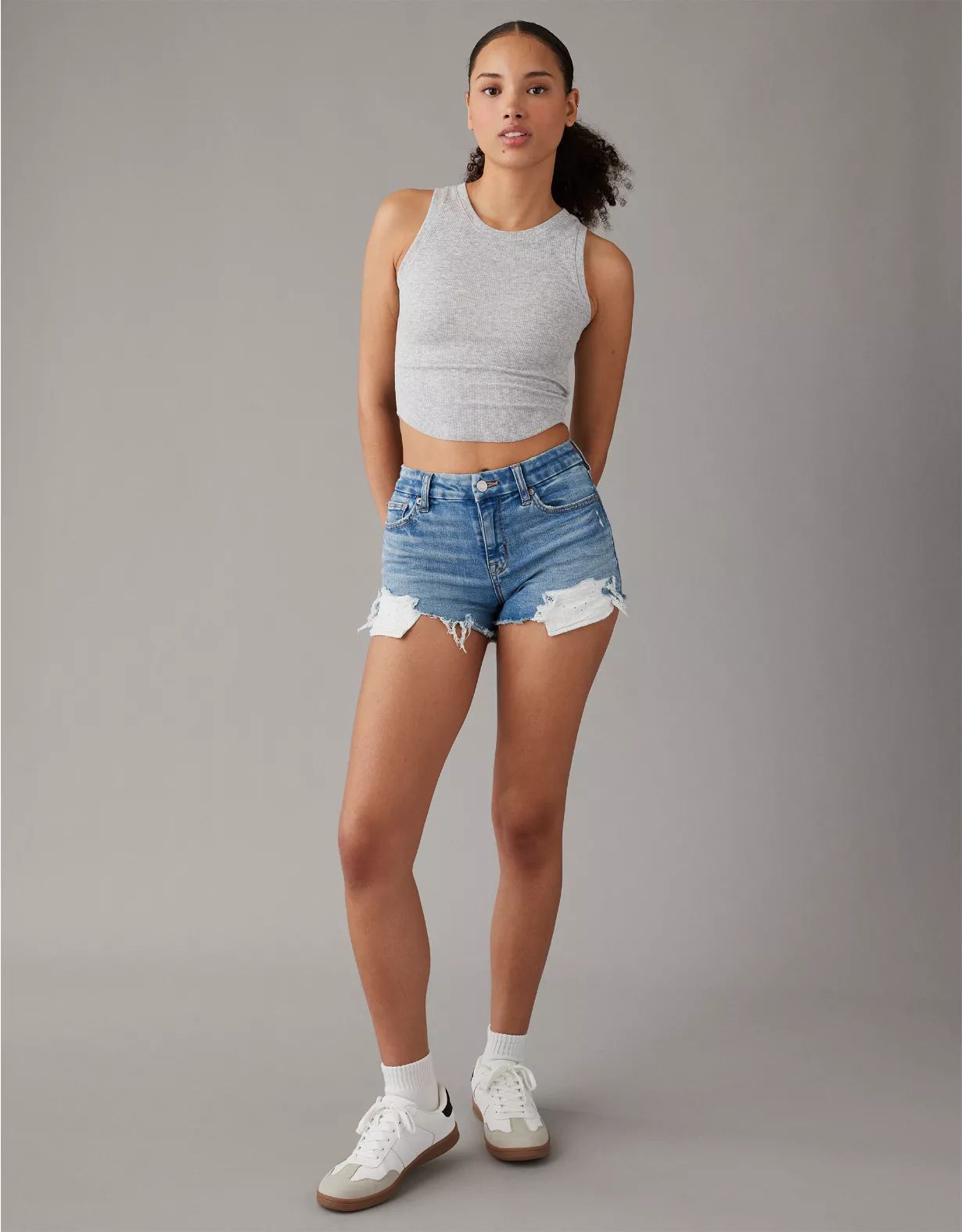 AE Next Level Curvy High-Waisted Denim Short Short | American Eagle Outfitters (US & CA)