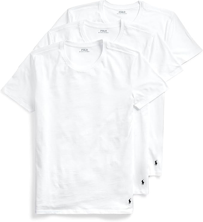 POLO RALPH LAUREN Men's Classic Fit Cotton Crew Undershirts, 3 Pack | Amazon (US)