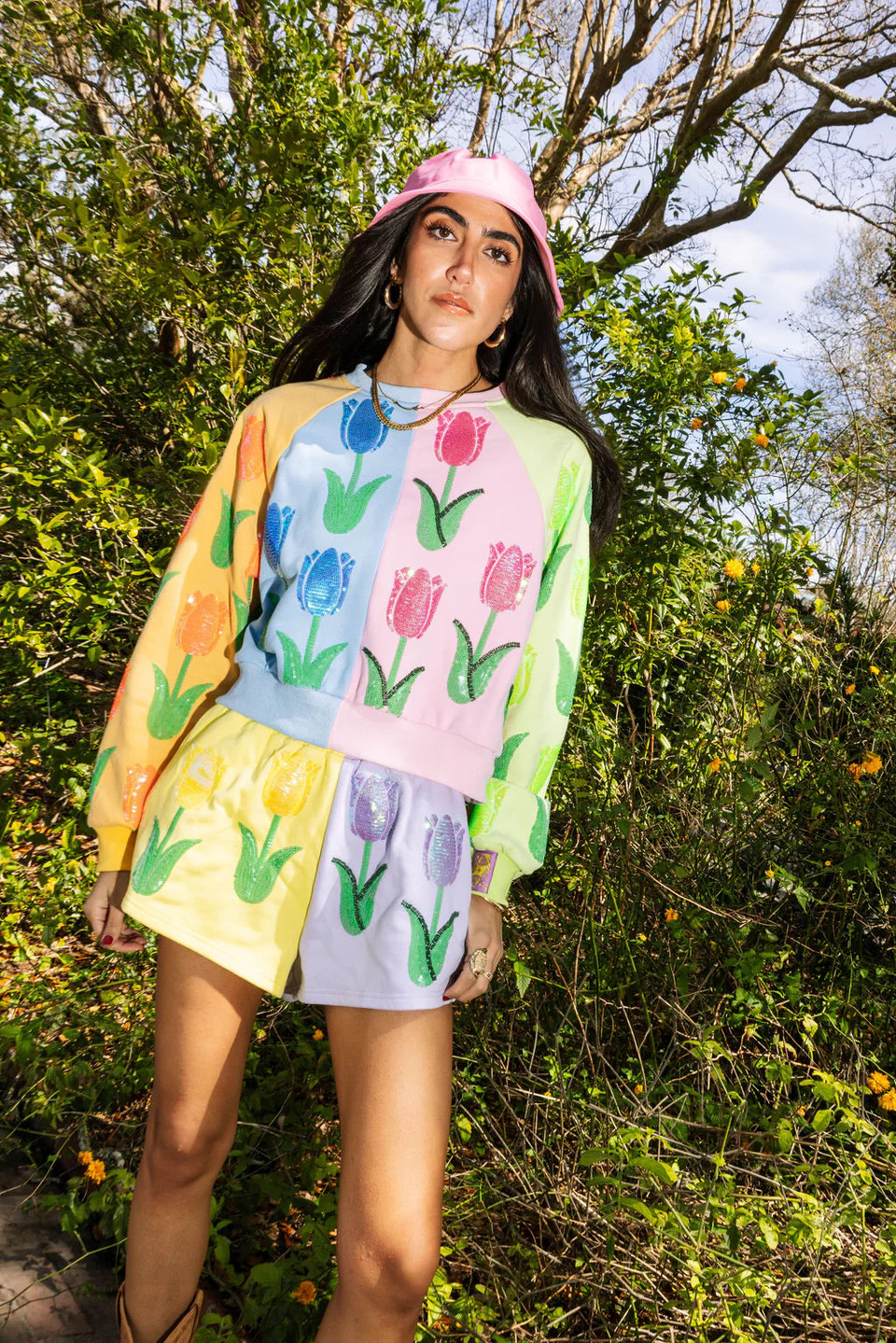 Neon Colorblock Tulip Sweatshirt | Queen of Sparkles