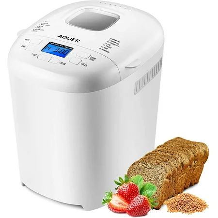 AOLIER Bread Machine, 2LB 14-in-1 Bread Maker Machine with Nonstick Stainless Steel Pan 2 Loaf Sizes | Walmart (US)
