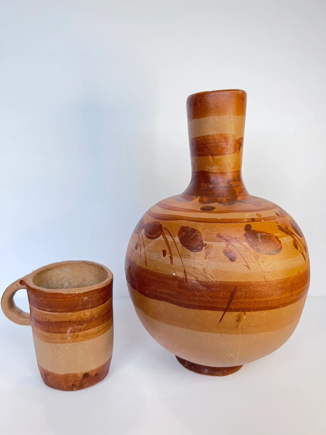 Handmade Mexican cantaro Water Jug and Taza | Etsy (US)