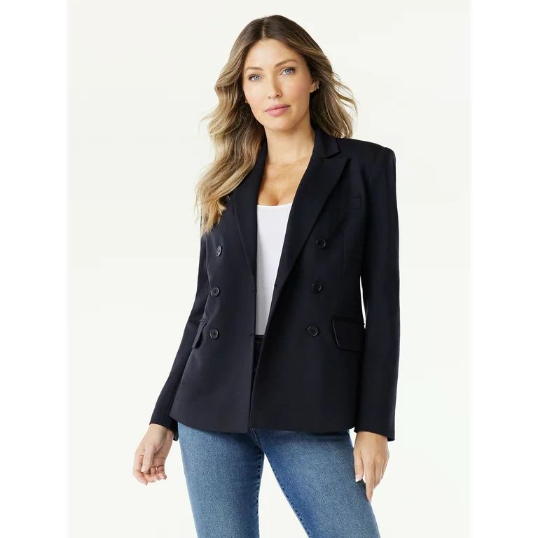 Sofia Jeans Women's Ponte Blazer, Sizes XS-3XL - Walmart.com | Walmart (US)