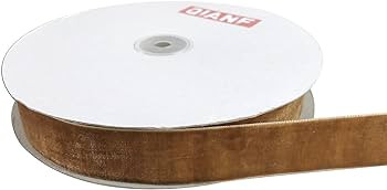 QIANF Vintage Khaki Velvet Ribbon, 1 Inch X 25Yd | Amazon (US)