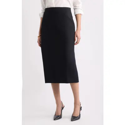 Nordstrom Suiting Column Midi Skirt in Black at Nordstrom, Size Xx-Large | Nordstrom