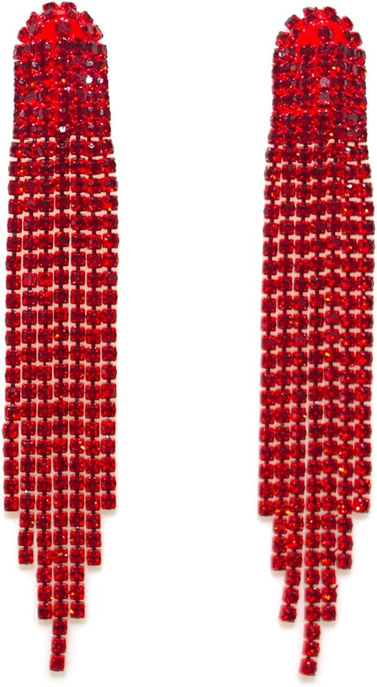 Chandelier Rhinestone Earrings for women,Long Earrings Dangle Dangling Bling Earring Crystal Rhin... | Amazon (US)