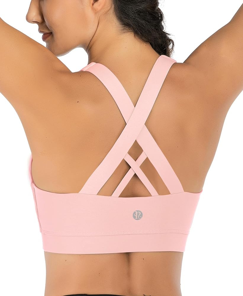 RUNNING GIRL Sports Bra for Women, Criss-Cross Back Padded Strappy Sports Bras Medium Support Yog... | Amazon (US)