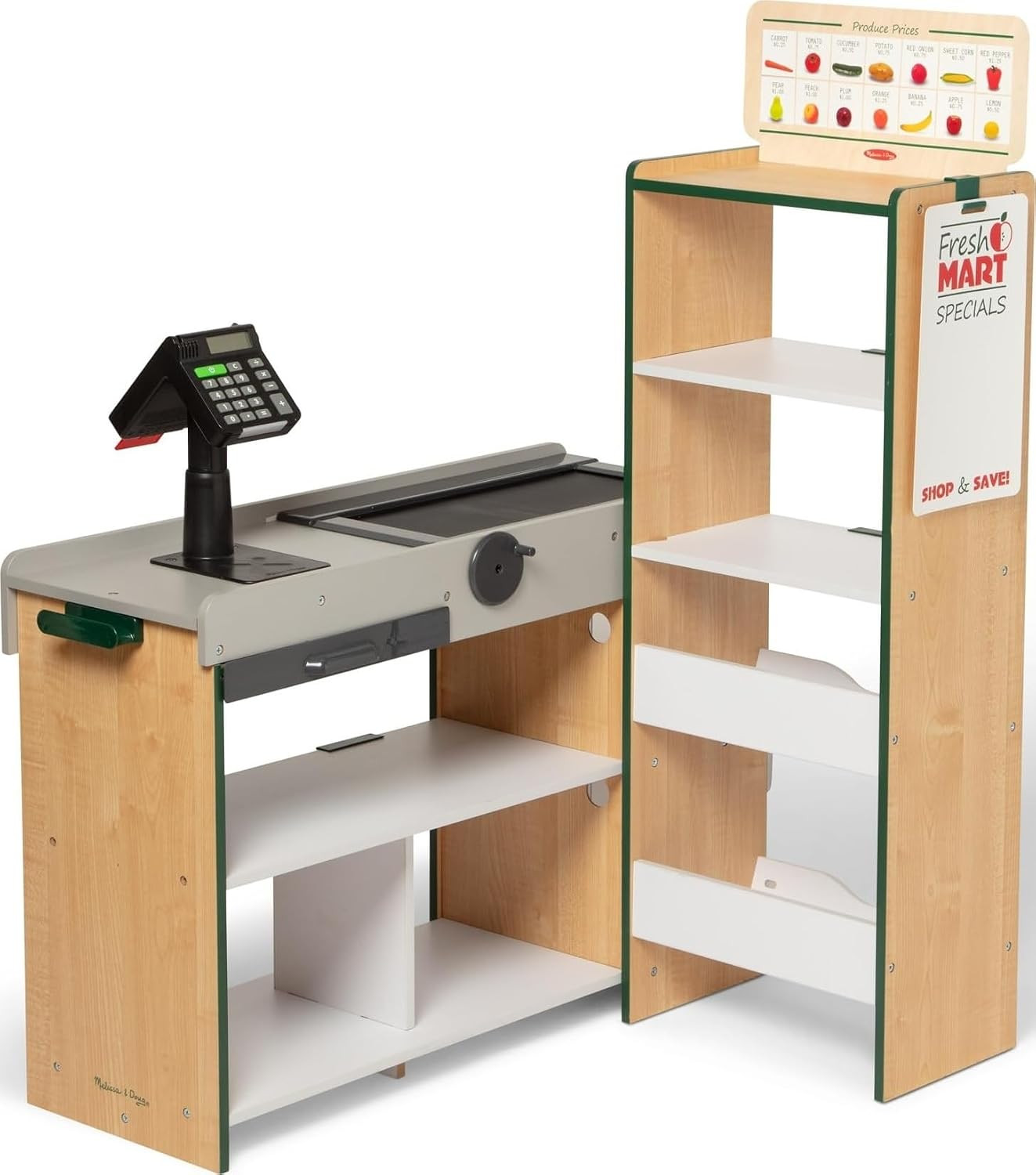 Melissa & Doug, Fresh Mart Pretend Grocery Store, Kids Cash Register with Scanner, Shelves, & Conveyor Belt, Kids Toys for Girls & Boys | Amazon (US)
