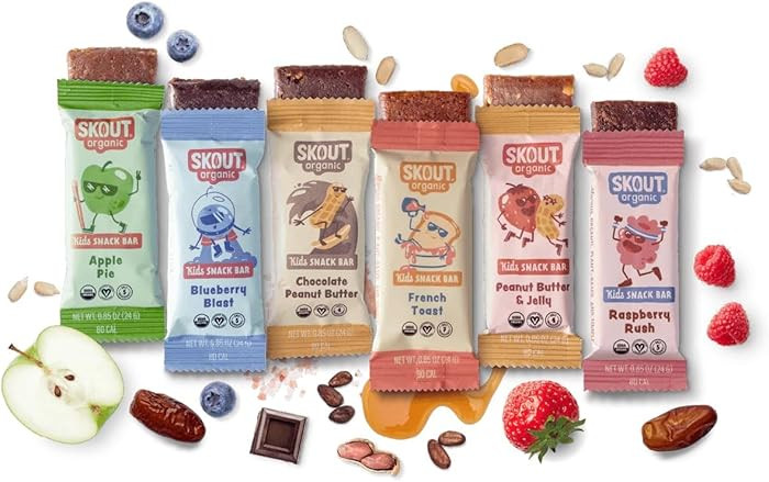 Skout Organic Kids Snack Bar Variety Pack (36 Pack) | Organic Kids Snack Bars | Plant-Based Nutri... | Amazon (US)
