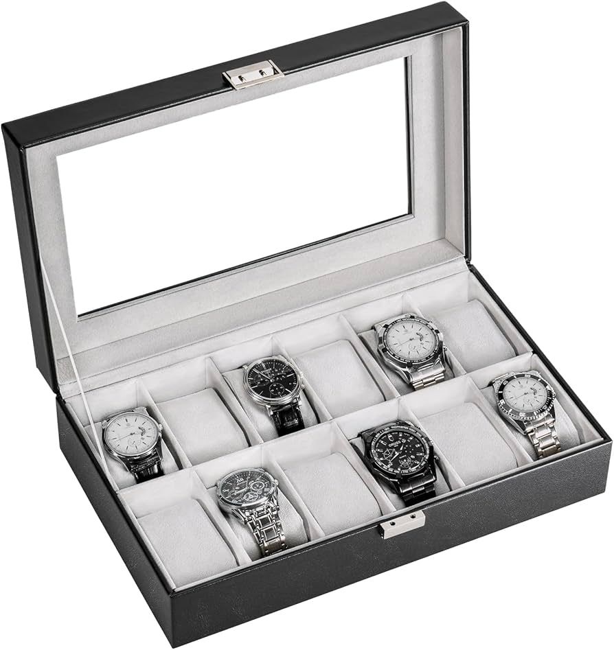 ProCase Watch Box for Men, 12 Slot Watch Display Case Mens Watch Box Organizer, PU Leather Watch ... | Amazon (US)