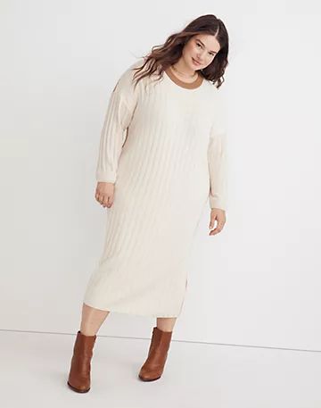 Plus (Re)sourced Ribbed Midi Sweater Dress | Madewell