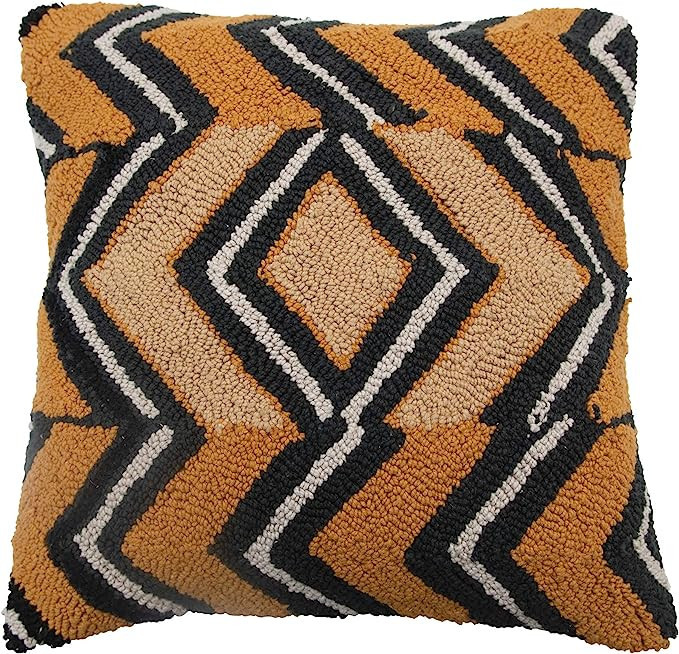 Bloomingville Square Cotton Punch Hook Pillow, Multicolored | Amazon (US)
