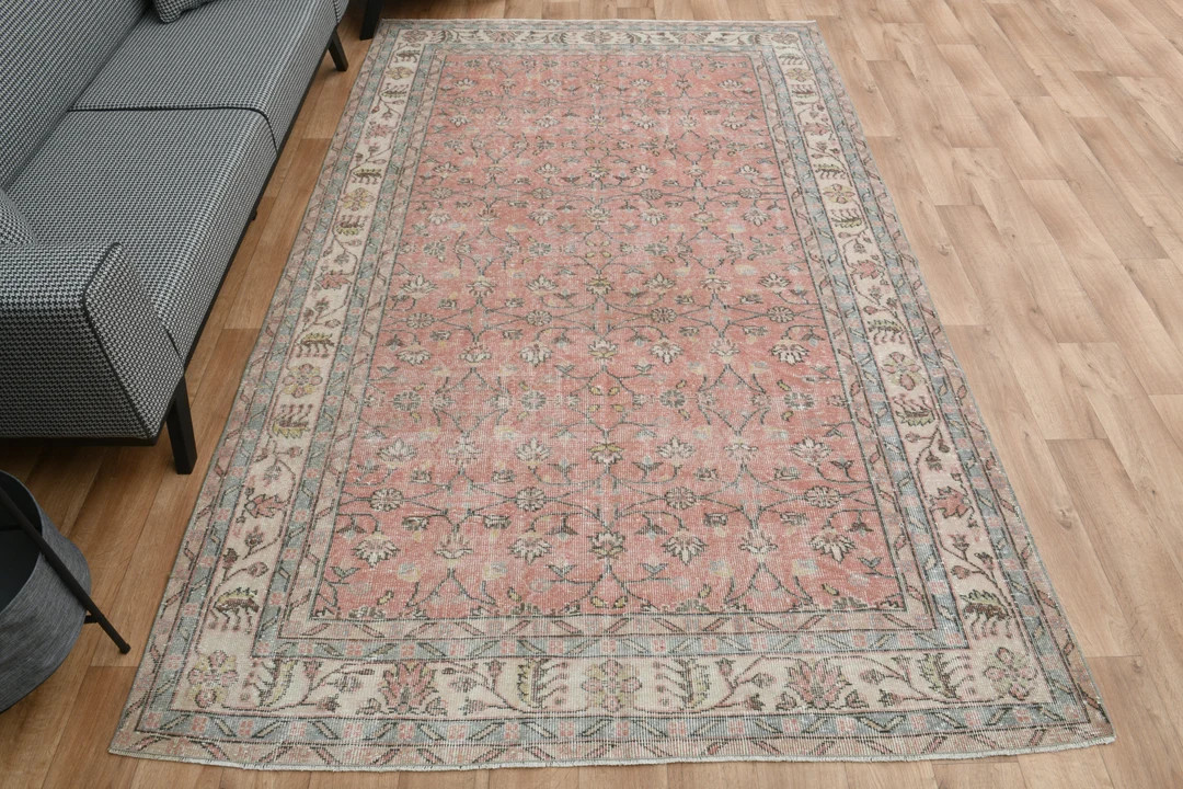 6.3x10.3 TURKISH Faded Pink, VINTAGE Area Rug, , Home Decor, Handmade Oushak Rug, Ethnic, Bohemia... | Etsy (US)