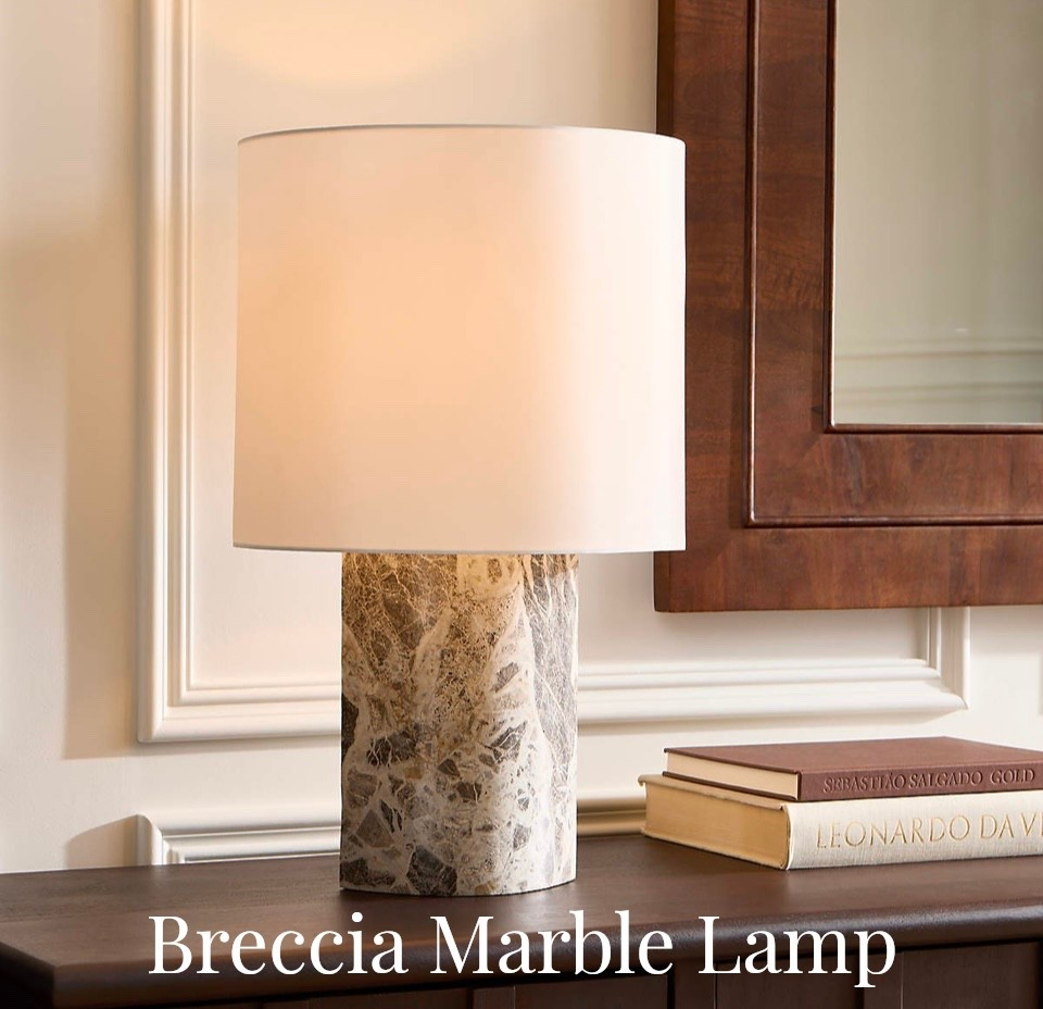 This lamp is pure art. ✨ Sculpted from solid Breccia marble with the most beautiful organic veining, it instantly elevates any space. The minimalist silhouette paired with a soft white satin shade creates the perfect warm glow modern, timeless, and undeniably chic. If you’re looking for a statement piece that feels elevated and intentional, this is it. One lamp, endless impact. 🤍

#HomeRemodel
#HomeRefresh
#FoyerUpdate
#LivingRoomUpgrade


#LTKHome