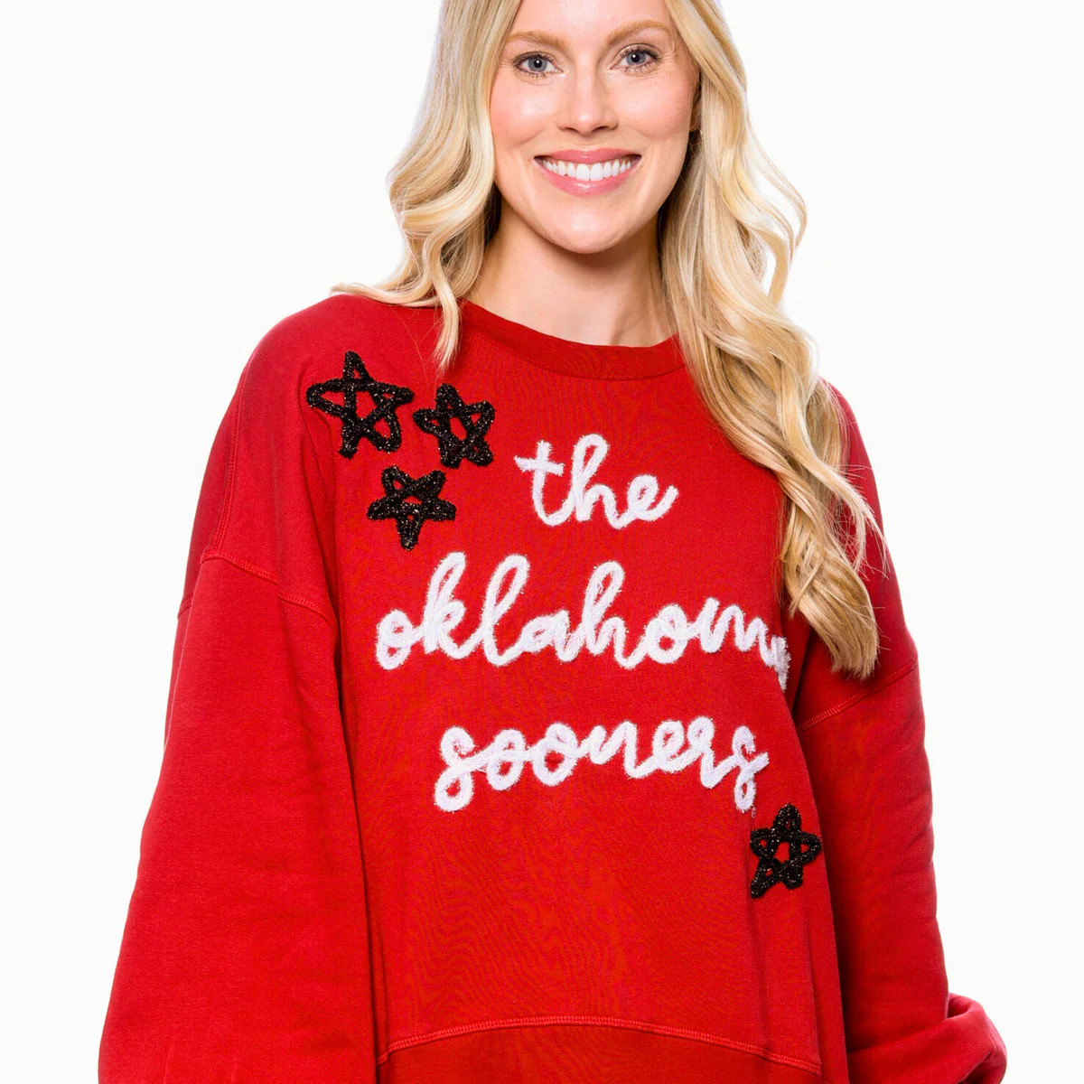 The Oklahoma Sooners Glitter Script Balloon Pullover | BuddyLove