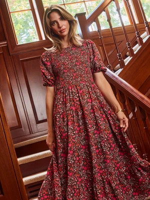 Lucille Maxi Dress | Granada Glen Cocoa | Mary Square