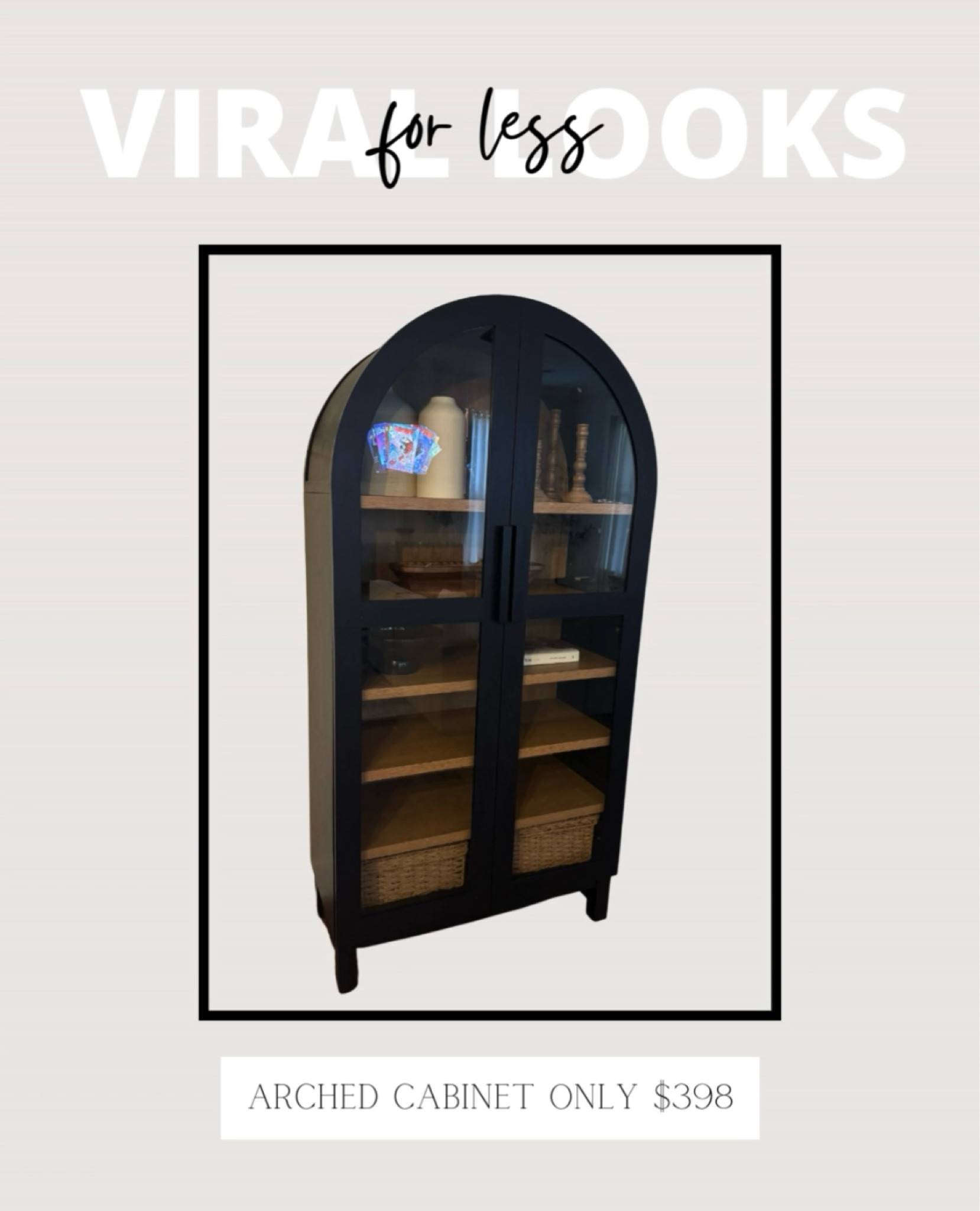 Looking for the viral arch cabinet, but want an affordable option? I’m loving this Better Homes and Garden arched cabinet from Walmart! Only $398 and quick shipping! 