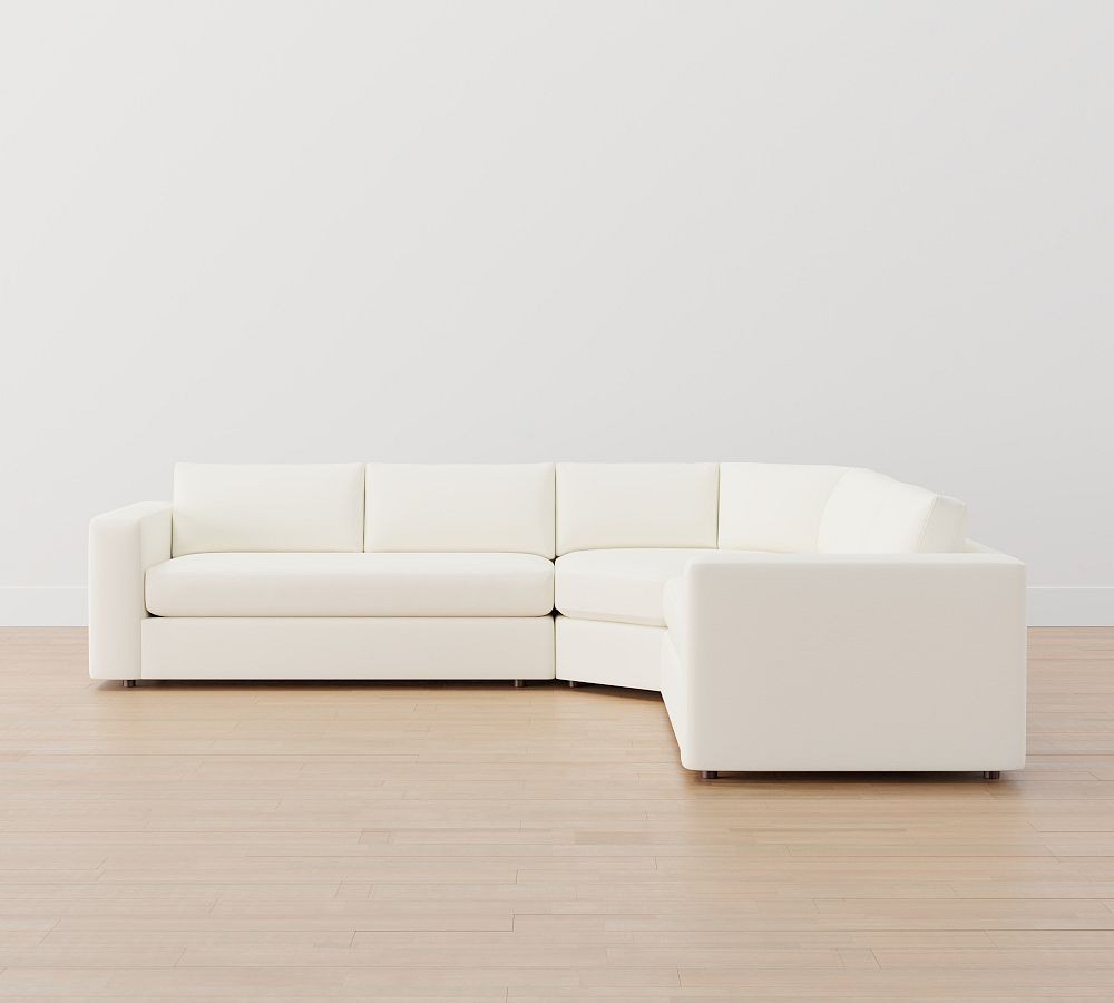 Carmel Wide Arm 3-Piece L-Shaped Wedge Sectional (123"–129") | Pottery Barn (US)