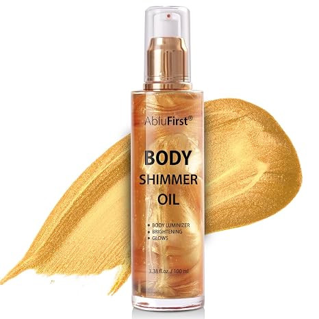 Shimmer Body Oil Summer Body Glitter Moisturizing Light Shimmer Glow Non-Sticky Summer Body Lumin... | Amazon (US)