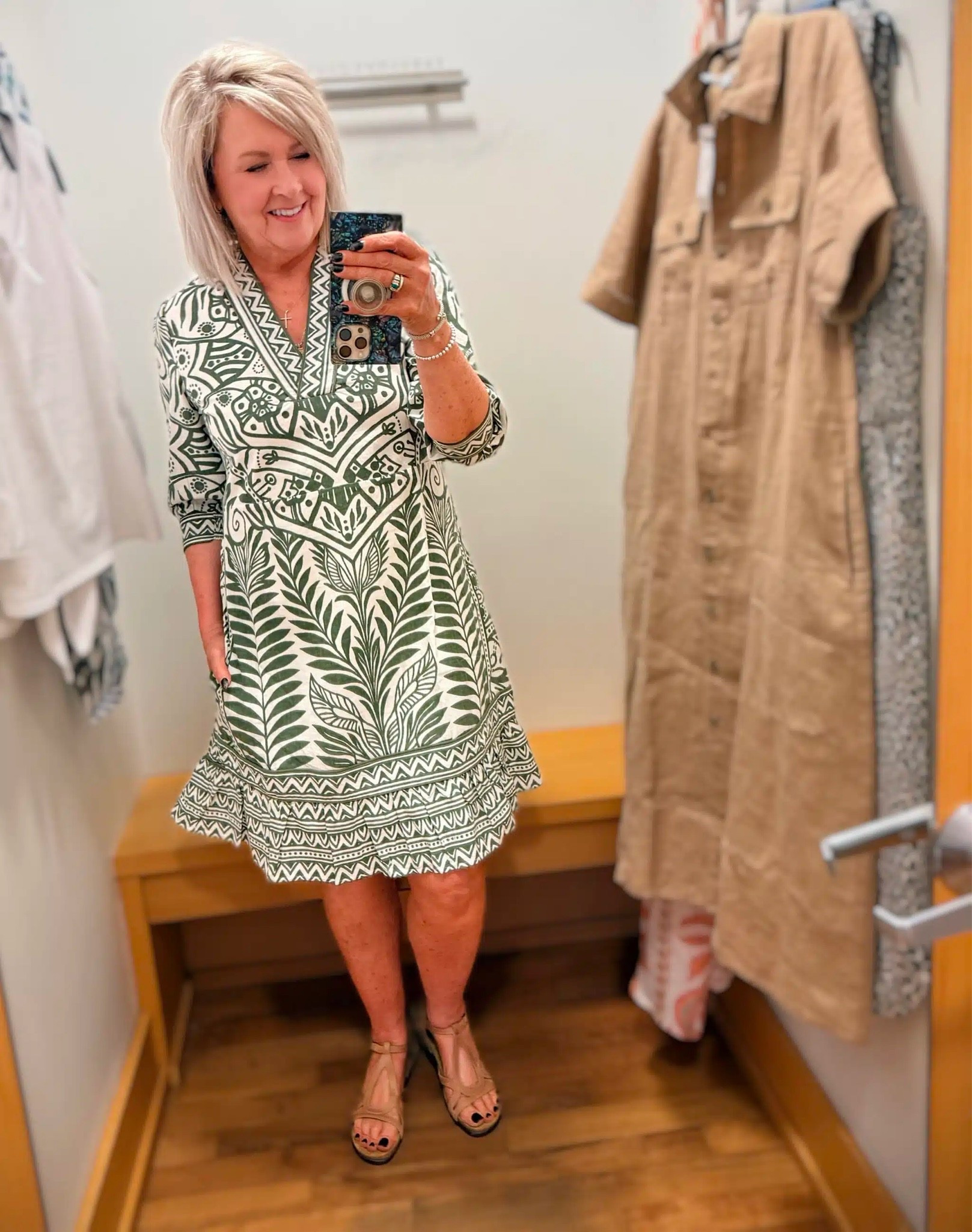 This dress from Chico’s is perfect for vacation. It has a tropical feel for dinner at the beach. I’m wearing a .05

#LTKootd #LTKWorkwear #LTKMidsize