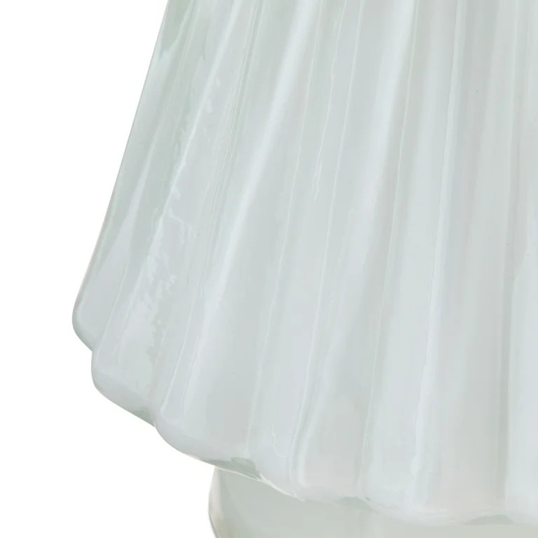 Glass Christmas Tree Tabletop Decoration, White, 7", by Holiday Time | Walmart (US)