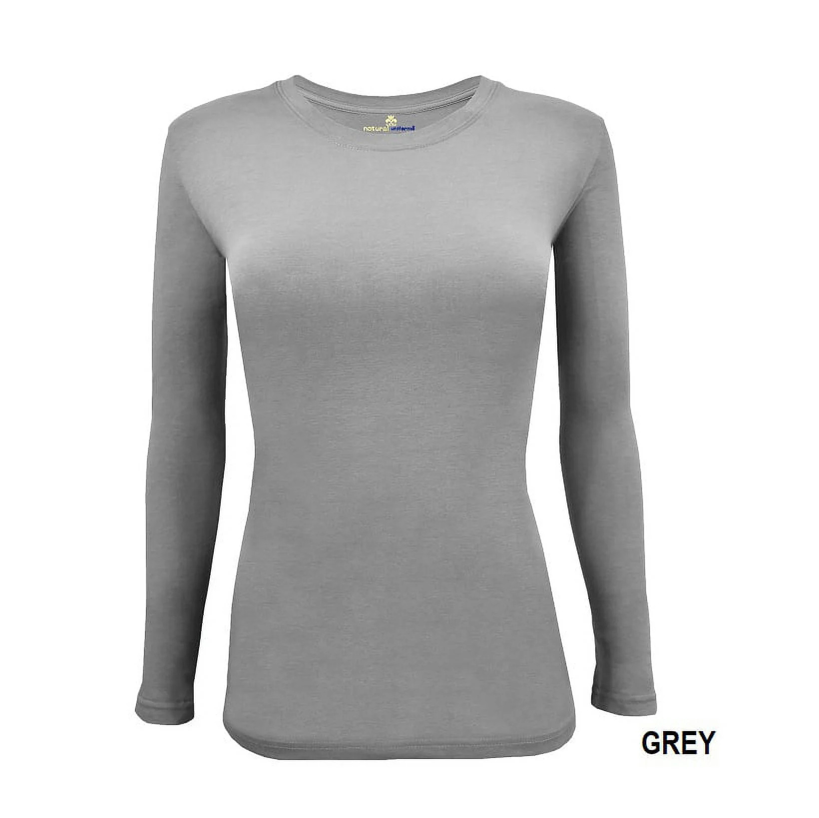 Natural Uniforms Under Scrub Tee Crew Neck Long Sleeve T-Shirt Underscrub Tee (Gray, Medium) | Walmart (US)