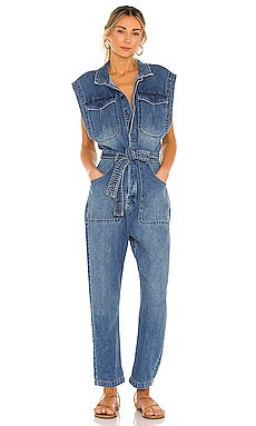 Free People Sydney Sleeveless Jumpsuit in Breezy Blue from Revolve.com | Revolve Clothing (Global)