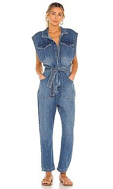 Free People Sydney Sleeveless Jumpsuit in Breezy Blue from Revolve.com | Revolve Clothing (Global)