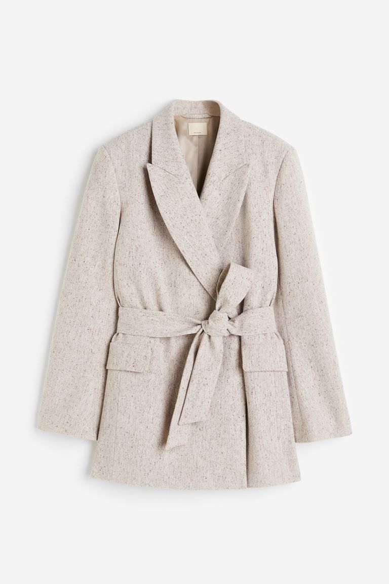 Tie-belt wool-blend blazer | H&M (UK, MY, IN, SG, PH, TW, HK)