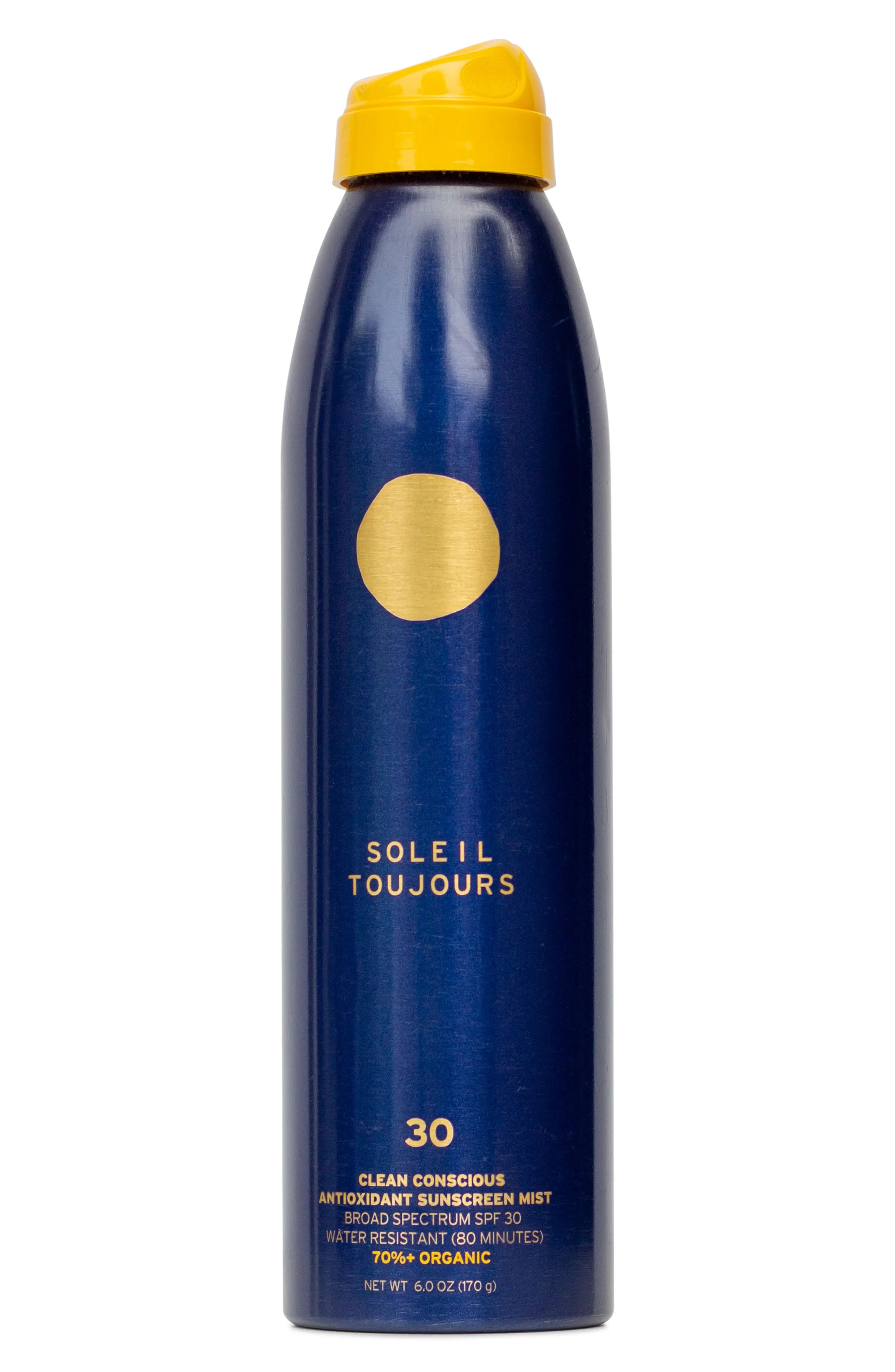 SOLEIL TOUJOURS Clean Conscious Antioxidant Sunscreen Mist SPF 30 at Nordstrom, Size 6 Oz | Nordstrom