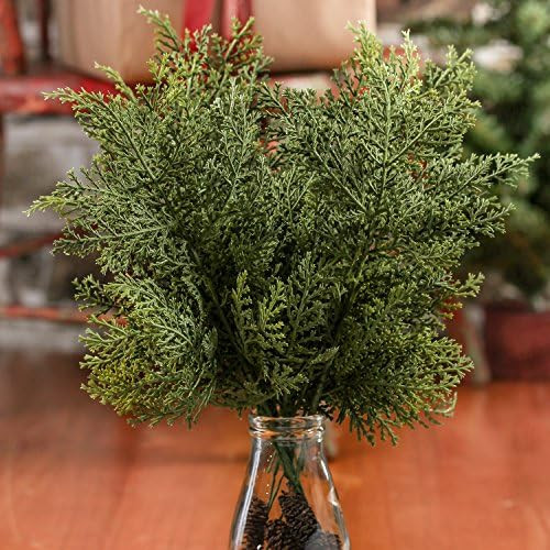 Factory Direct Craft Package of 12 Artificial Plastic Green Cedar Pine Stems | Amazon (US)