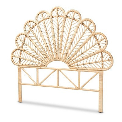 Queen Variel Rattan Headboard Walnut Brown - bali & pari: Bohemian Style, No Assembly, Spot Clean | Target