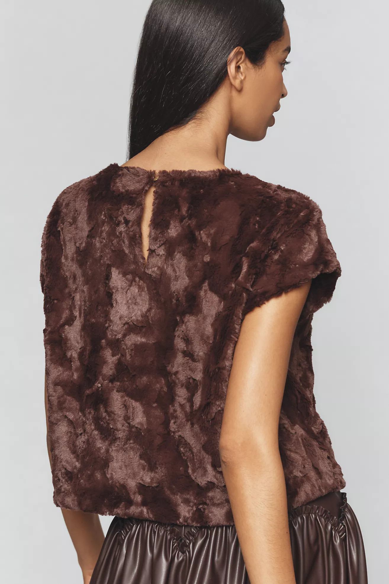 Maeve Faux Fur Tee | Anthropologie (US)