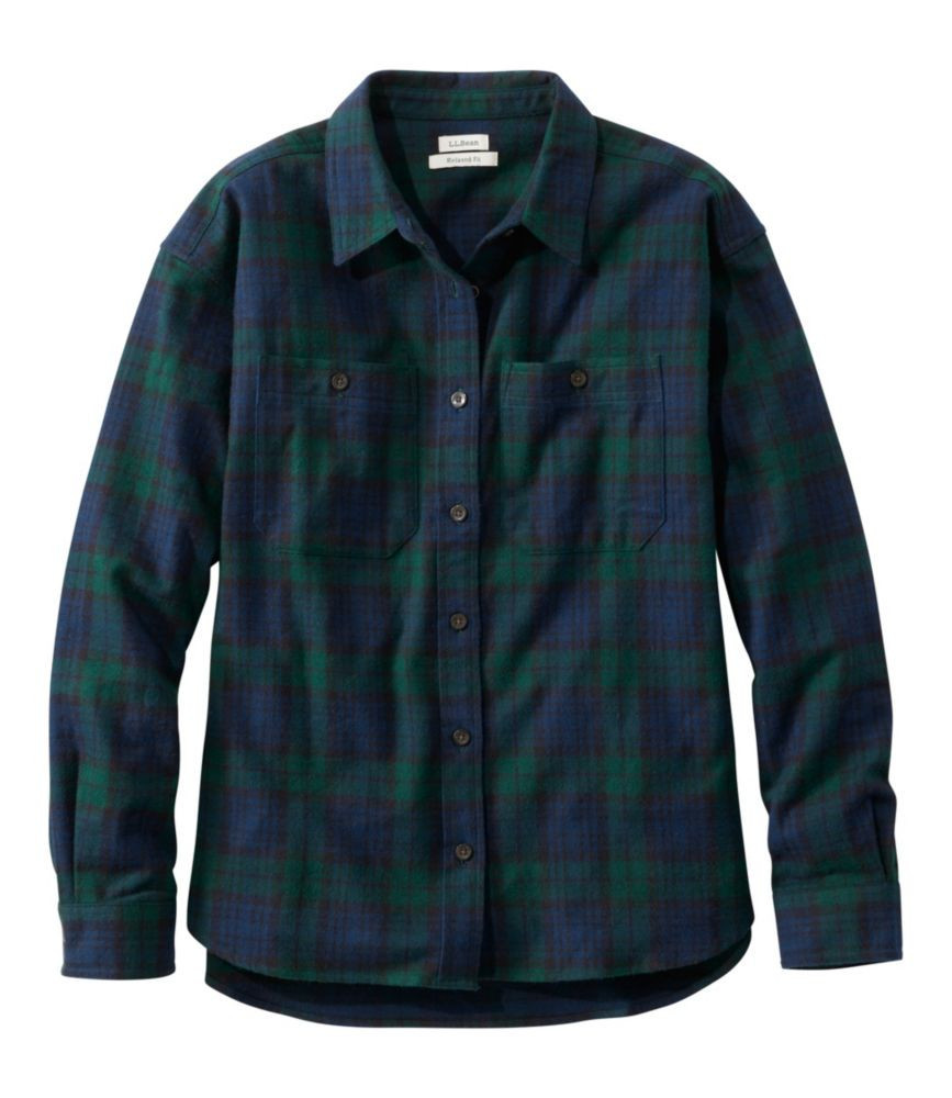 Women's Scotch Plaid Flannel Shirt, Boyfriend Black Watch 1X L.L.Bean | L.L. Bean