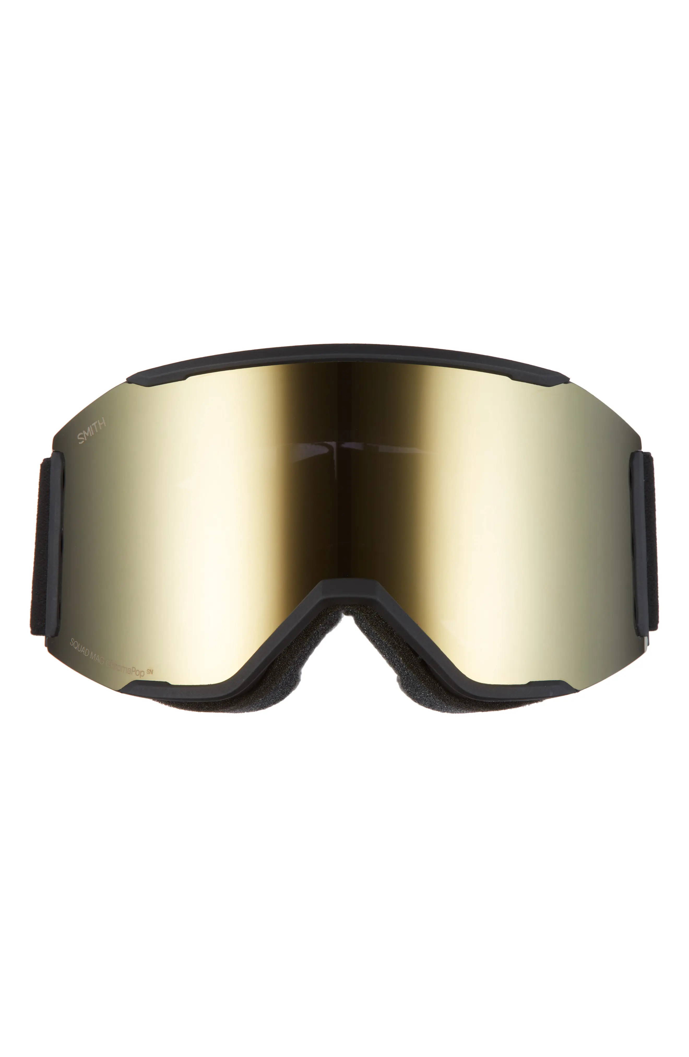 Smith Squad MAG(TM) 190mm ChromaPop(TM) Snow Goggles in Black/Sun Black Gold Mirror at Nordstrom | Nordstrom