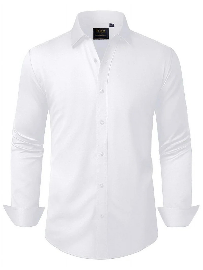 Alimens & Gentle Men's Long Sleeve Button Down Shirts Wrinkle-Free Dress Shirt | Walmart (US)