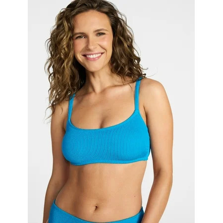 Time and Tru Women's and Women's Plus Size Crinkle Bralette Bikini Top, Sizes XS-3X | Walmart (US)