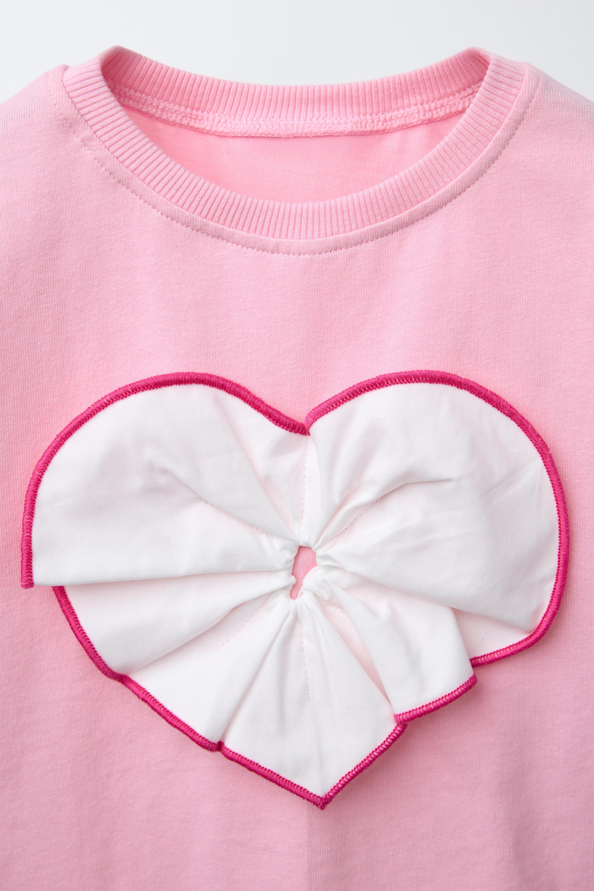 COMBINED POPLIN HEART T-SHIRT | Zara US