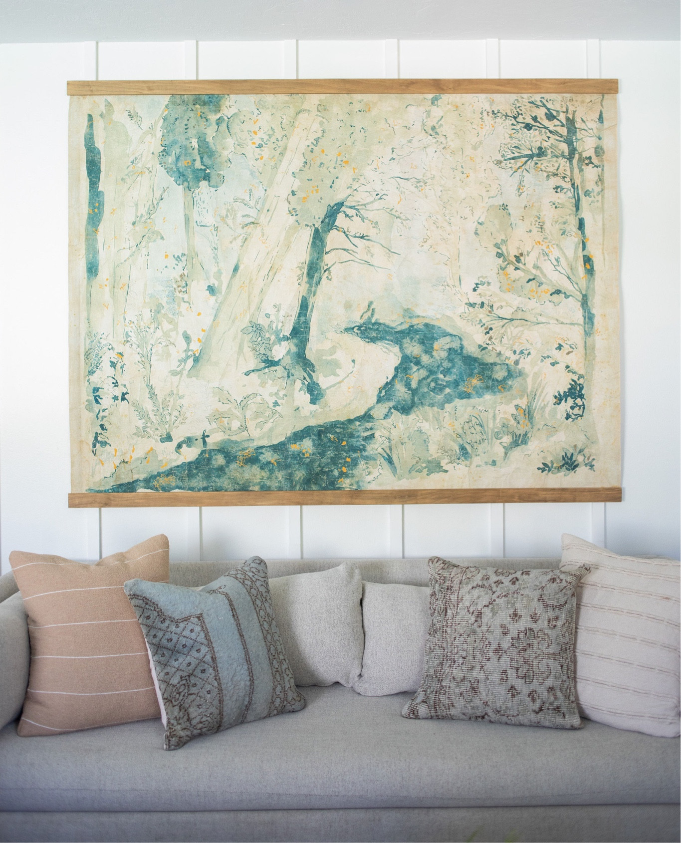 Anthro living tapestry on sale. Approximately 5’x6’, on 8’ ceilings. 

#LTKhome #LTKsalealert #LTKstyletip