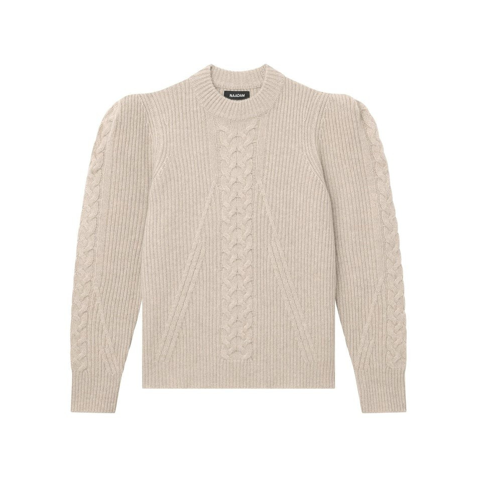 Structured Shoulder Cable Knit Sweater | Naadam