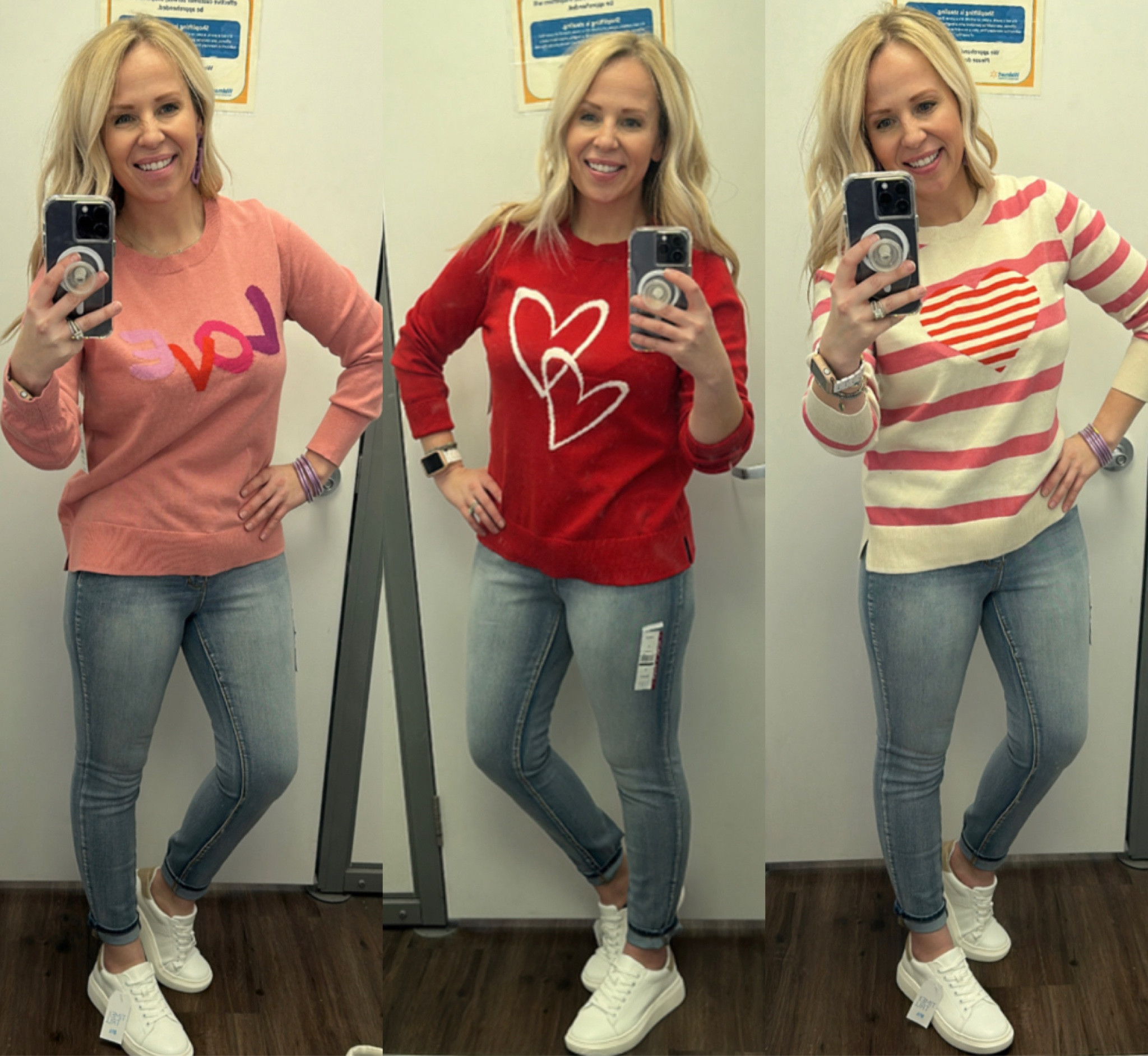 Walmart | Valentines | Trendy
I sized up to a lg in the tops.
Jeans 8, could of sized down.
Shoes TTS 8.5

#LTKunder50 #LTKSeasonal #LTKstyletip