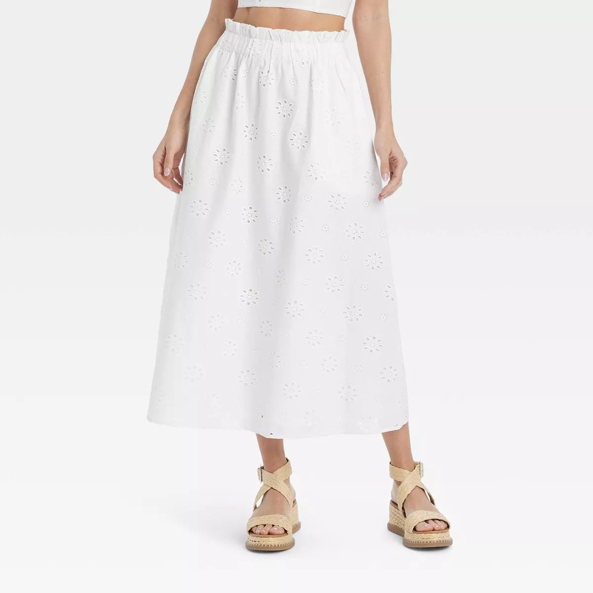 Women's Eyelet Maxi Skirt - Universal Thread™ White | Target