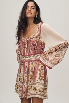 Farm Rio Ainika Smocked Mini Dress | Anthropologie (US)