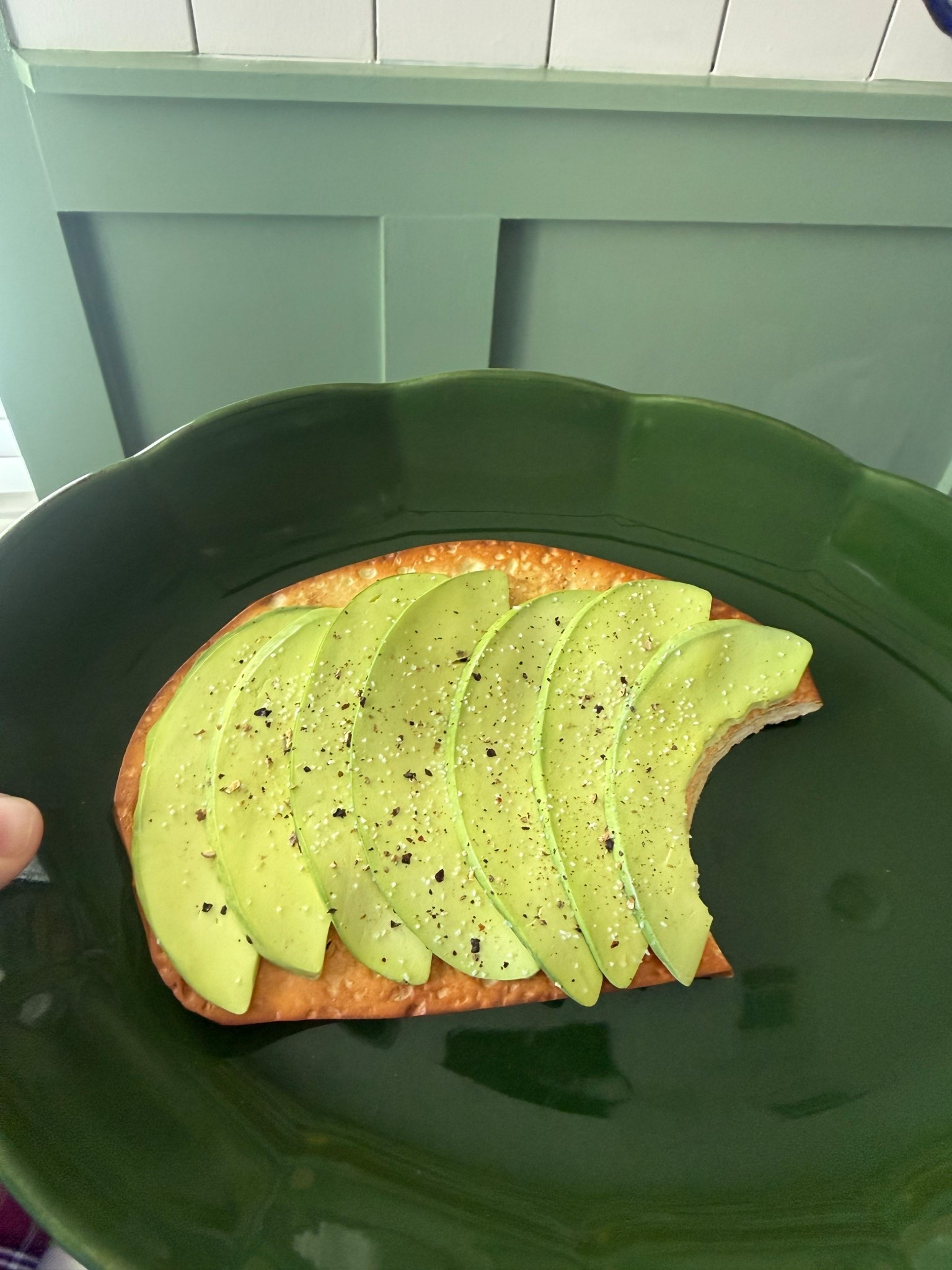 Hyper-realistic avocado toast for your fake food plate wall made by etsy seller: sweet replica - contact her for a custom order 
