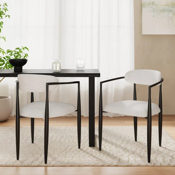 Clivia Fabric Upholstered Back Armchair Dining Chair | Wayfair North America