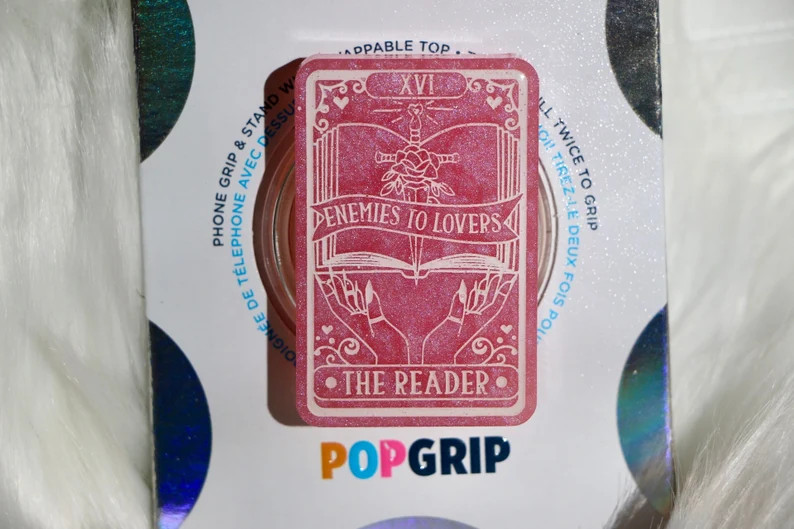Enemies to Lovers Trope The Reader Romance Tarot Card Resin Pink Pearlescent Kindle Grip | Tarot ... | Etsy (US)