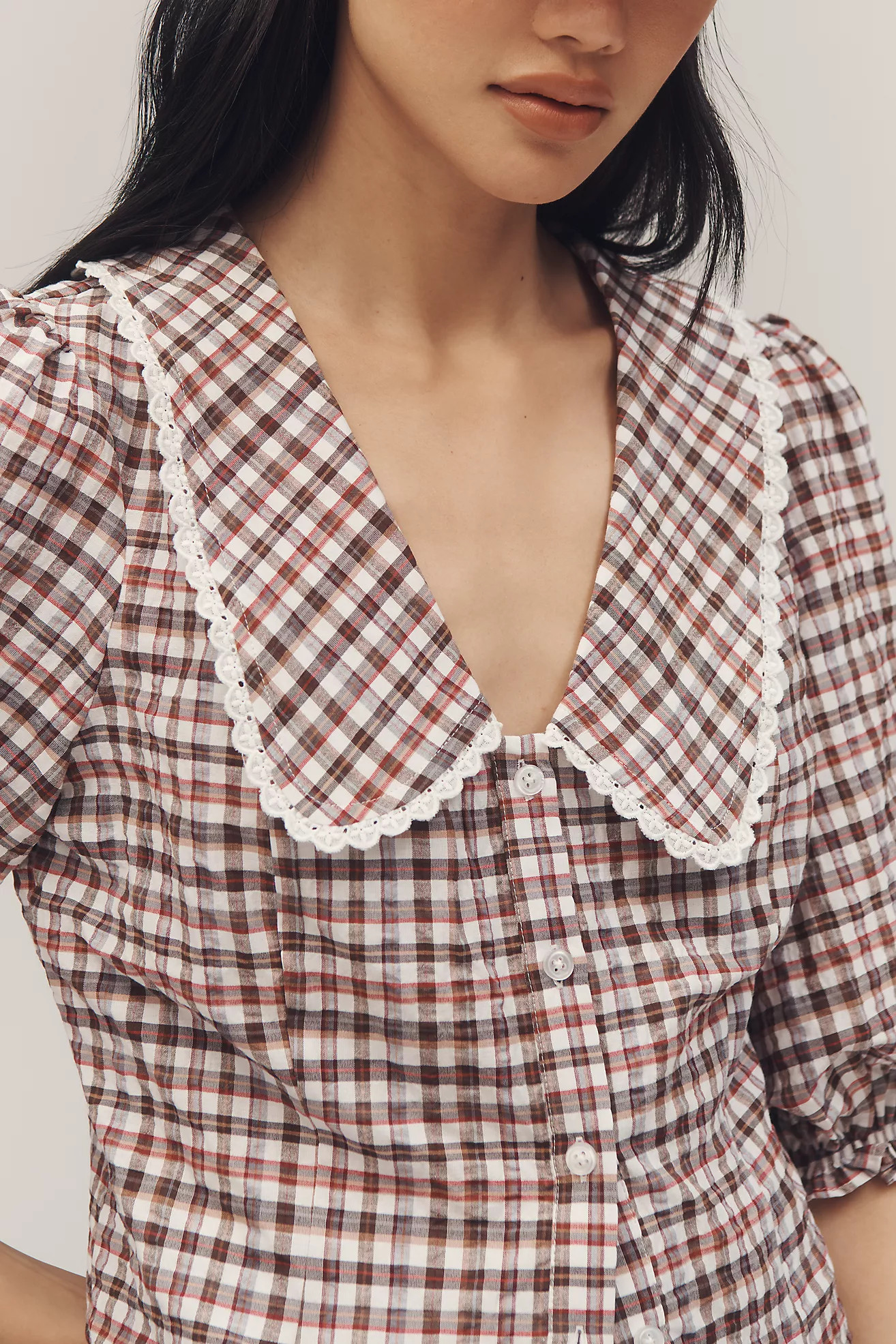 Maeve Collared Puff-Sleeve Blouse | Anthropologie (US)