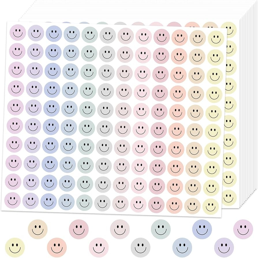 6000Pcs Smiley Face Stickers, Colorful Smile Stickers Reward Stickers Small Smiley Face Stickers ... | Amazon (US)