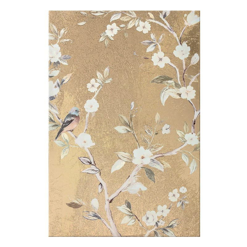 Grace Mitchell 2-Piece Gold Foiled Chinoiserie Canvas Wall Art, 20x30 | At Home