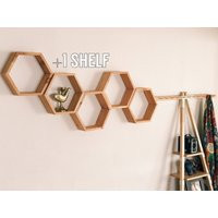 Set Of 6 Medium 3.5"" Deep Hexagon Shelves, Honeycomb Floating Geometric Shelves | Etsy (US)